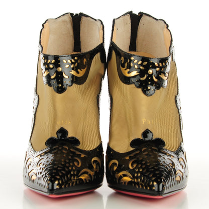 Christian Louboutin Patent Mesh Lasercut Mandolina 120 Booties 39.5 Black 2 of 7