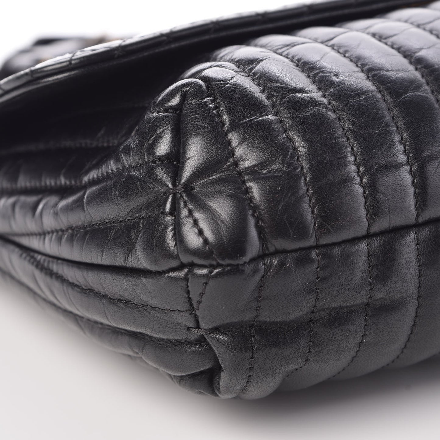 Lambskin Quilted Medium Happy Shoulder Bag Black