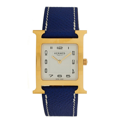 Hermes Stainless Steel Epsom 26mm Heure H Hour Quartz Watch Bleu Electrique 1 of 4