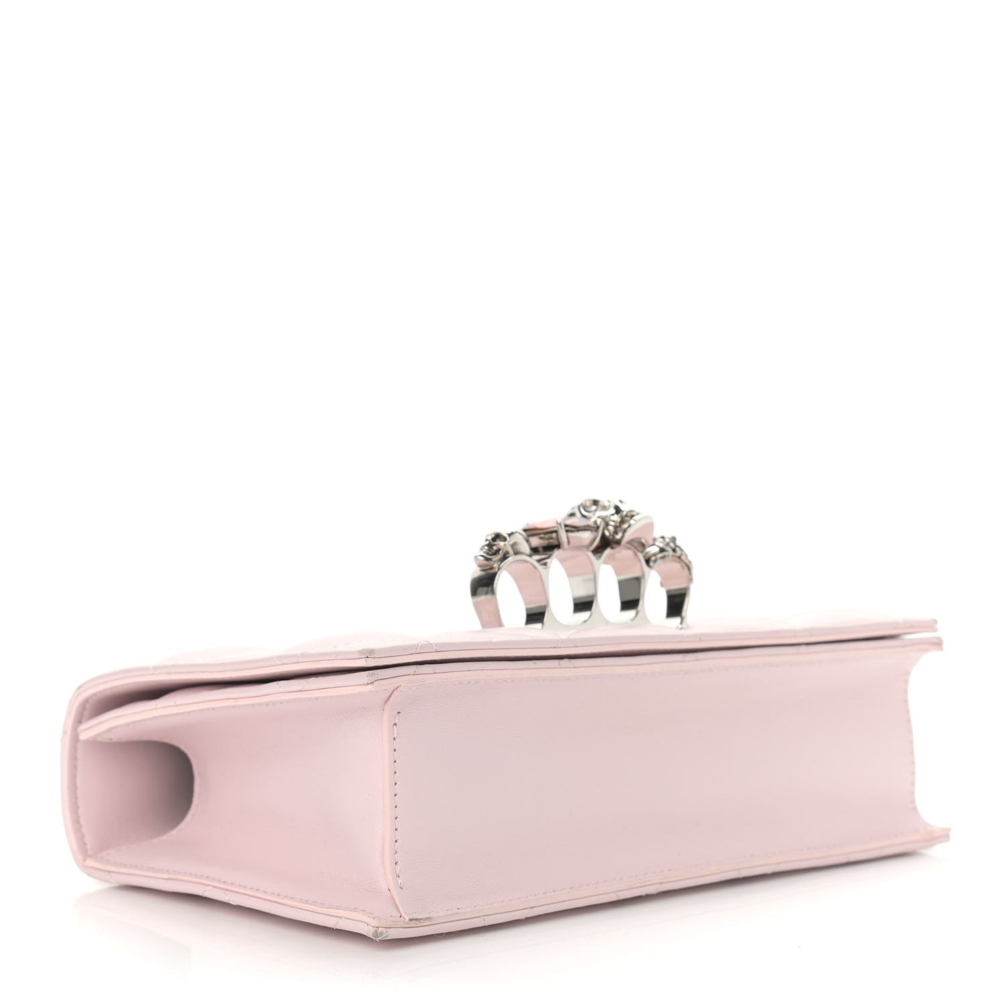 Lambskin Quilted Knuckle Shoulder Bag Pink
