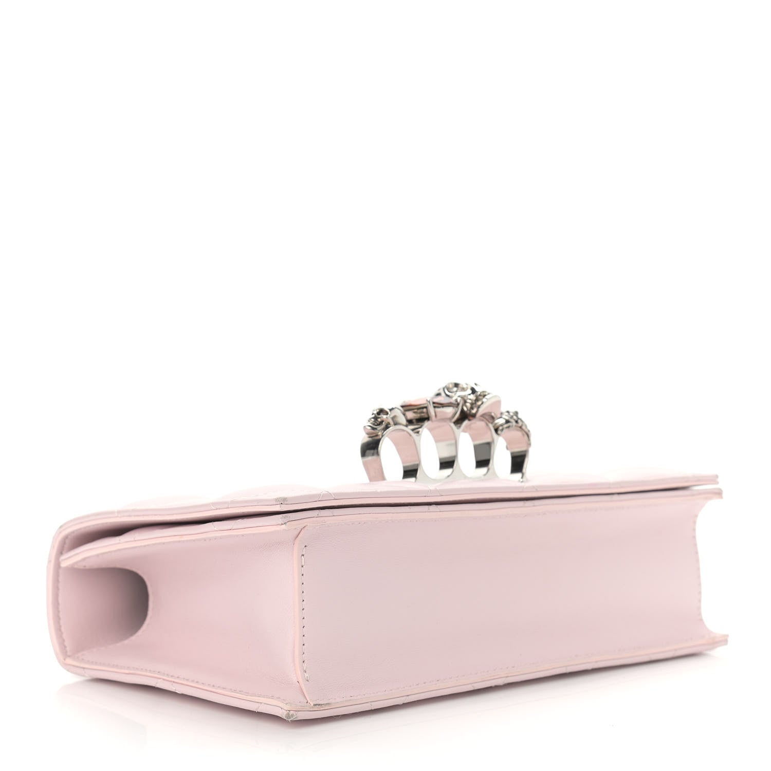 Alexander McQueen Lambskin Quilted Knuckle Shoulder Bag Pink 4 of 13