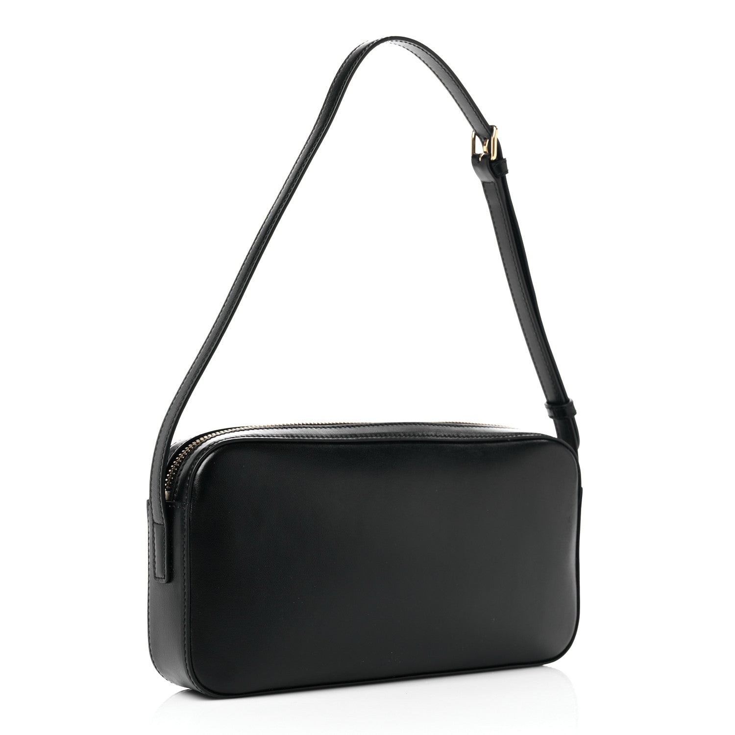 Celine Smooth Calfskin Cuir Triomphe Camera Shoulder Bag Black 2 of 9