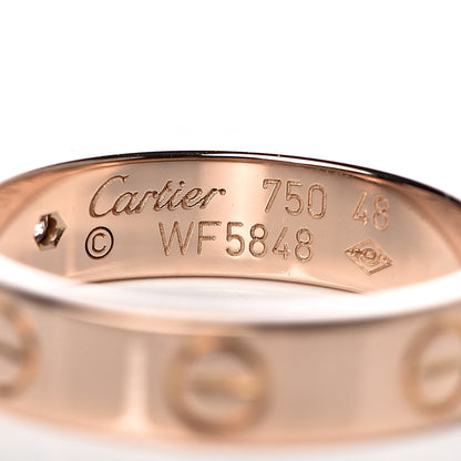 Cartier 18K Pink Gold Diamond 3.5mm LOVE Wedding Band Ring 48 4.5 4 of 4