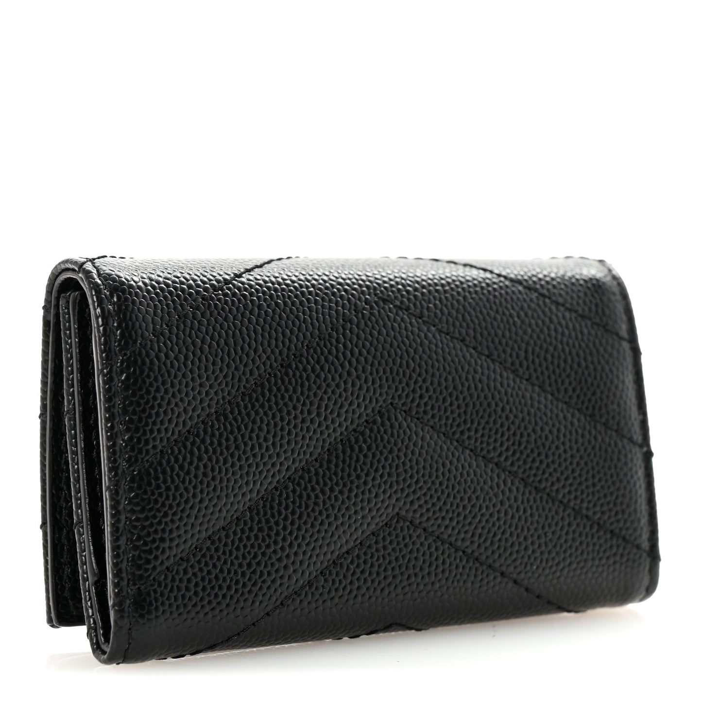 Grain de Poudre Matelasse Cassandre Monogram Slim Key Case Black