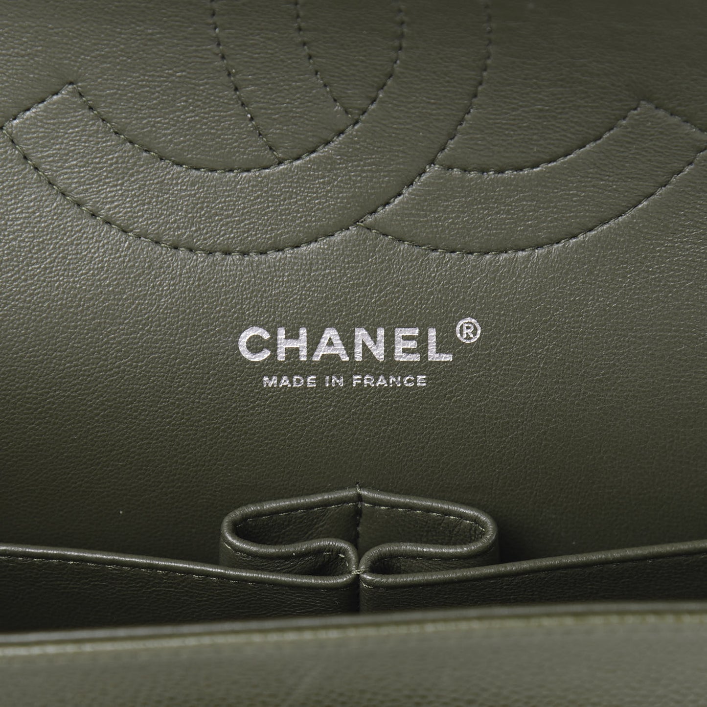 Caviar Quilted Jumbo Double Flap Dark Green