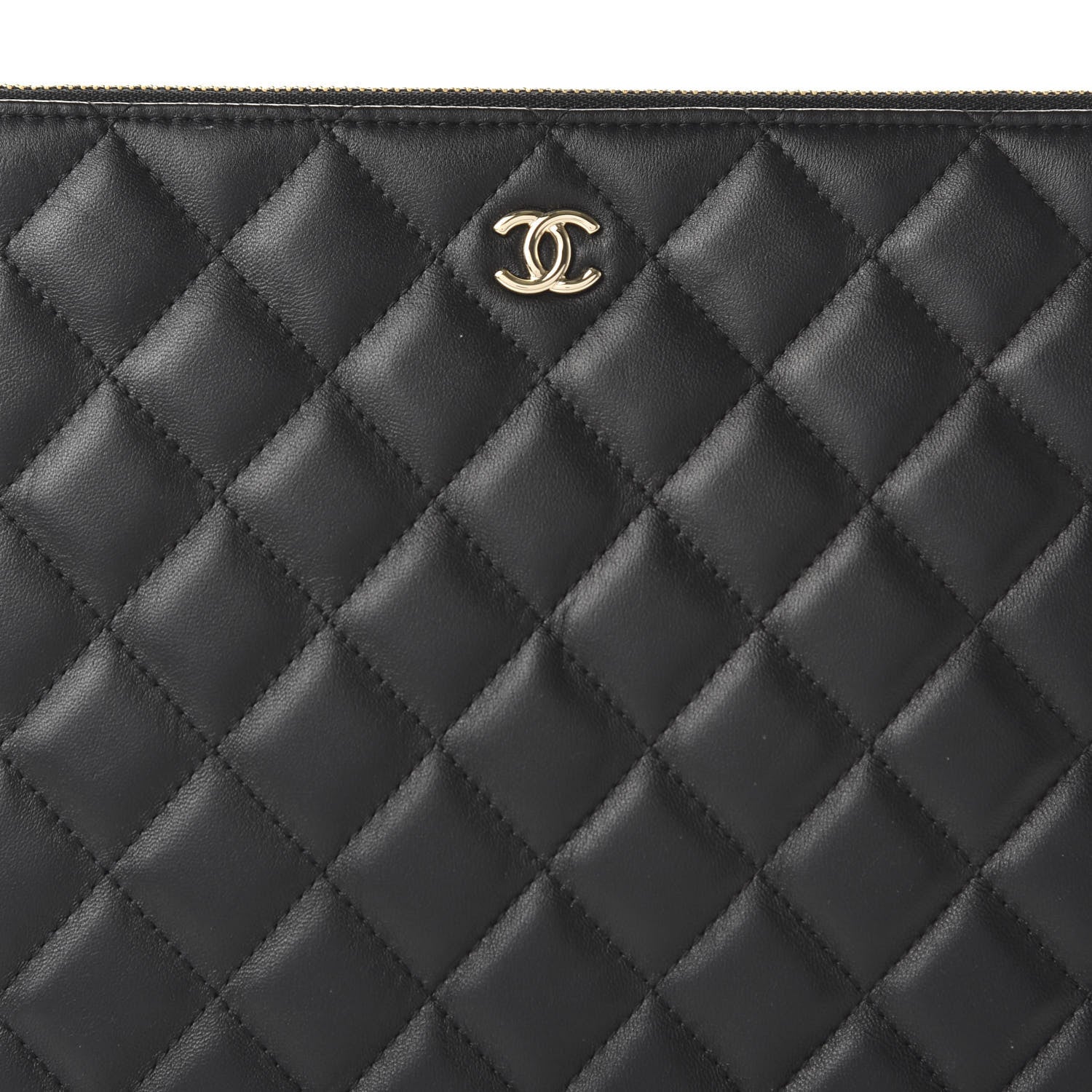 Chanel Lambskin Quilted Medium Cosmetic Case Black 10 of 11