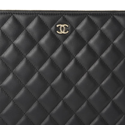 Chanel Lambskin Quilted Medium Cosmetic Case Black 10 of 11