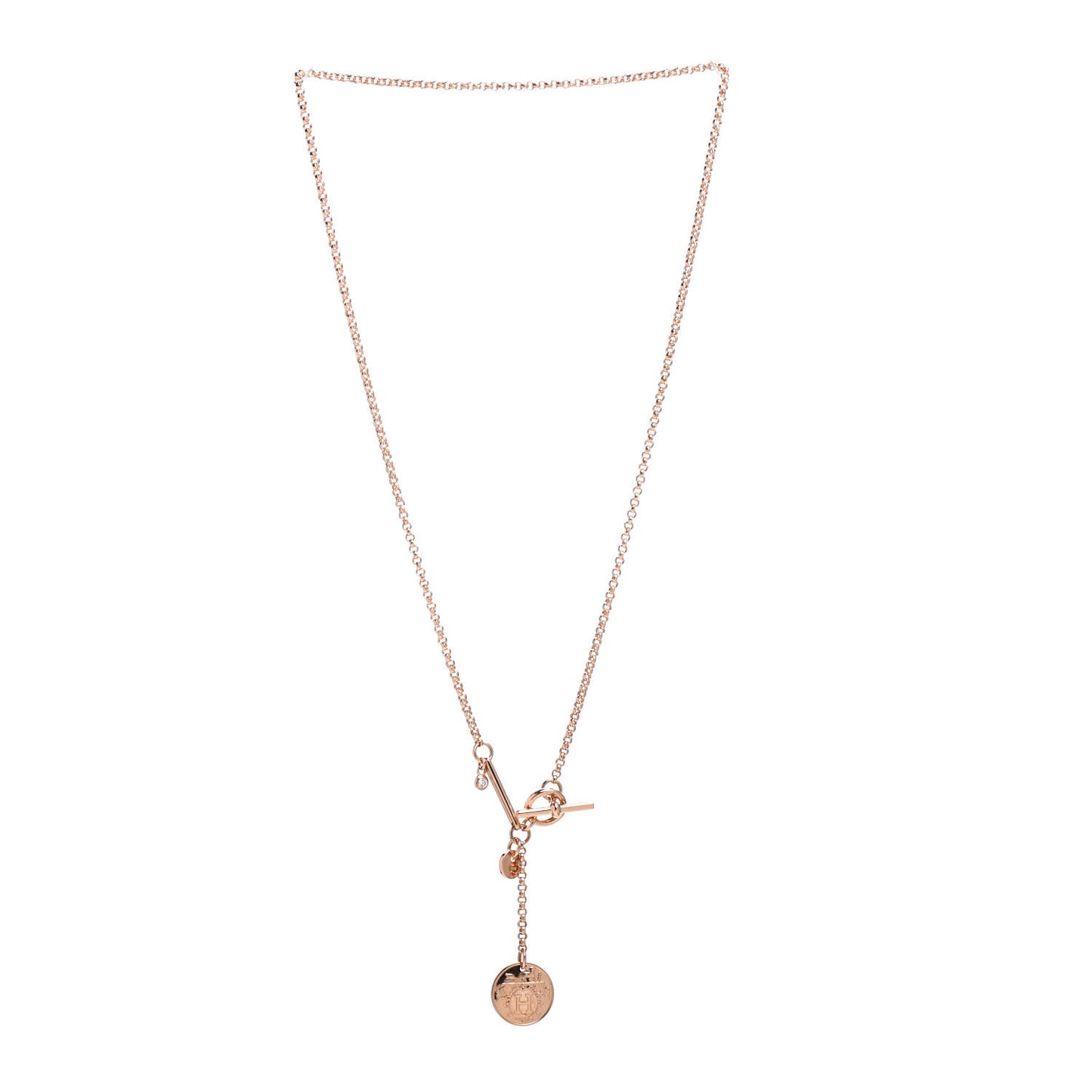 18K Rose Gold Diamond PM Ex-Libris Pendant Necklace