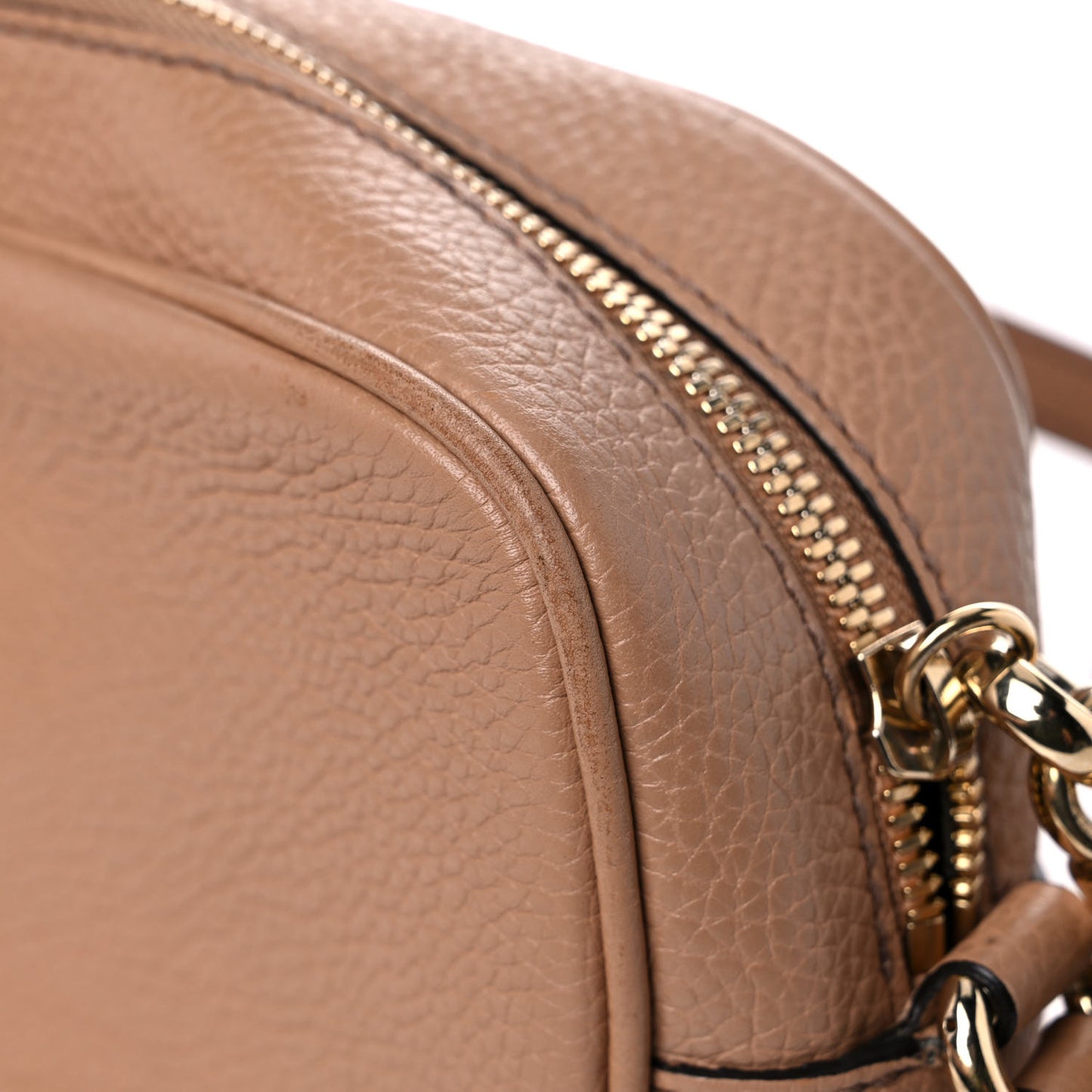 Pebbled Calfskin Small Soho Disco Bag Camelia
