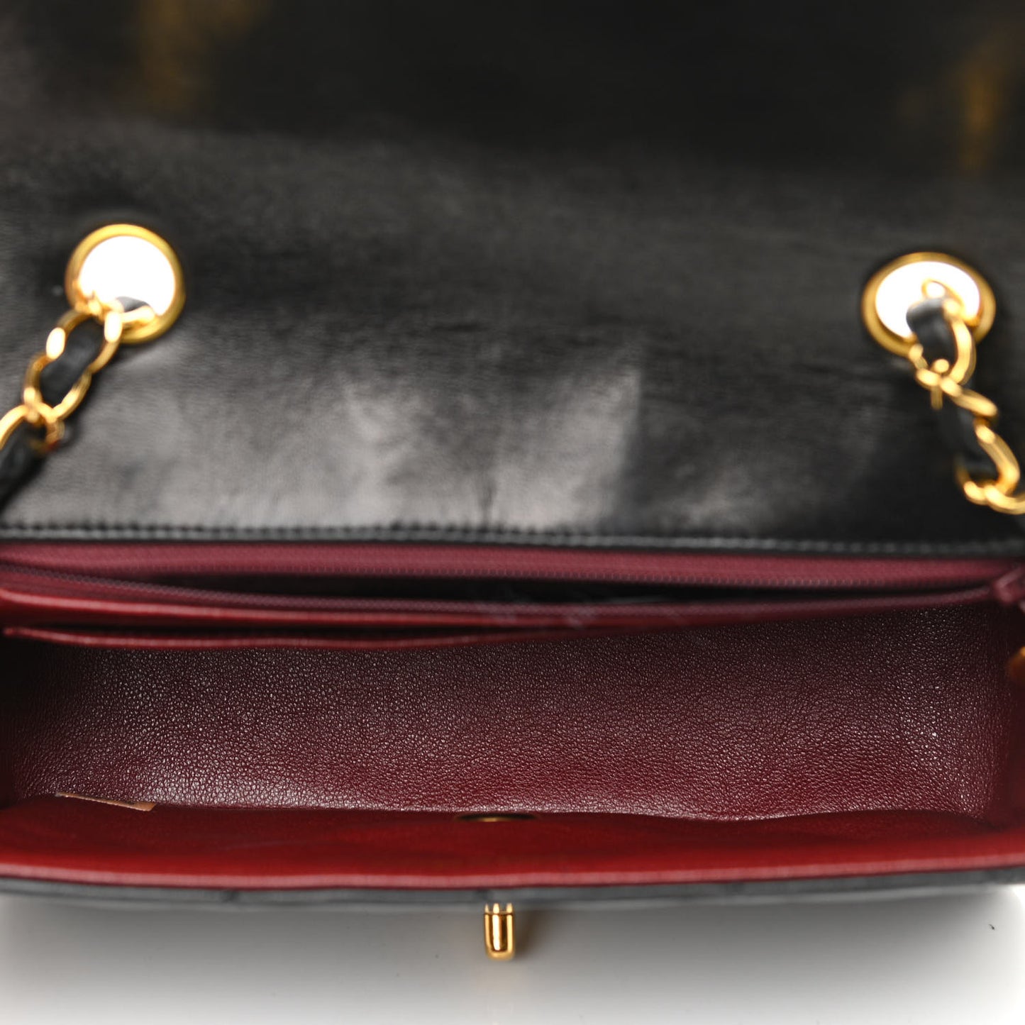 Lambskin Quilted Small Single Flap Black