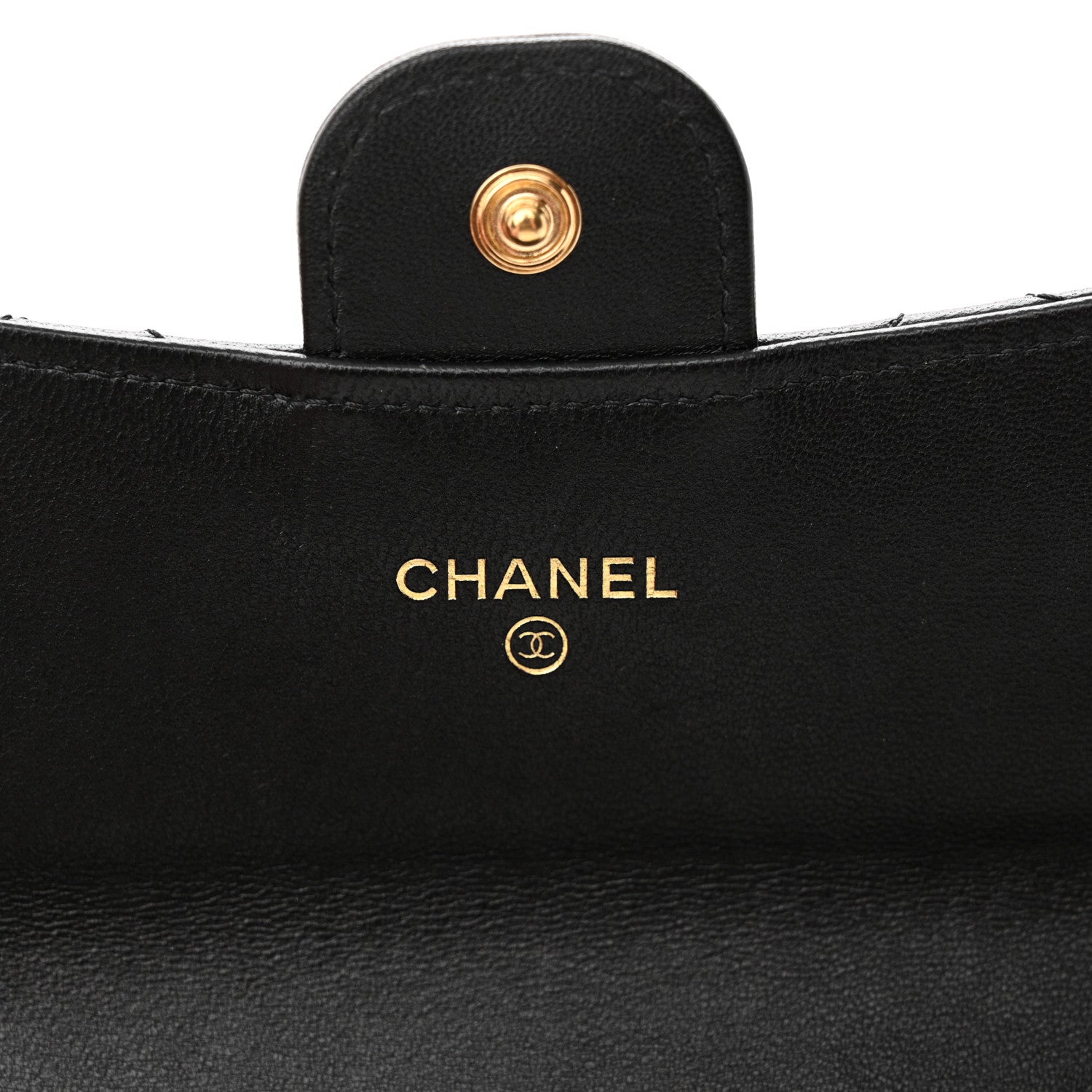 Chanel Lambskin Quilted Large Gusset Flap Wallet Black 6 of 8