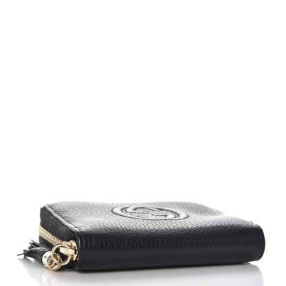 Gucci Pebbled Calfskin Soho Compact Disco Zip Around Wallet Black 4 of 8
