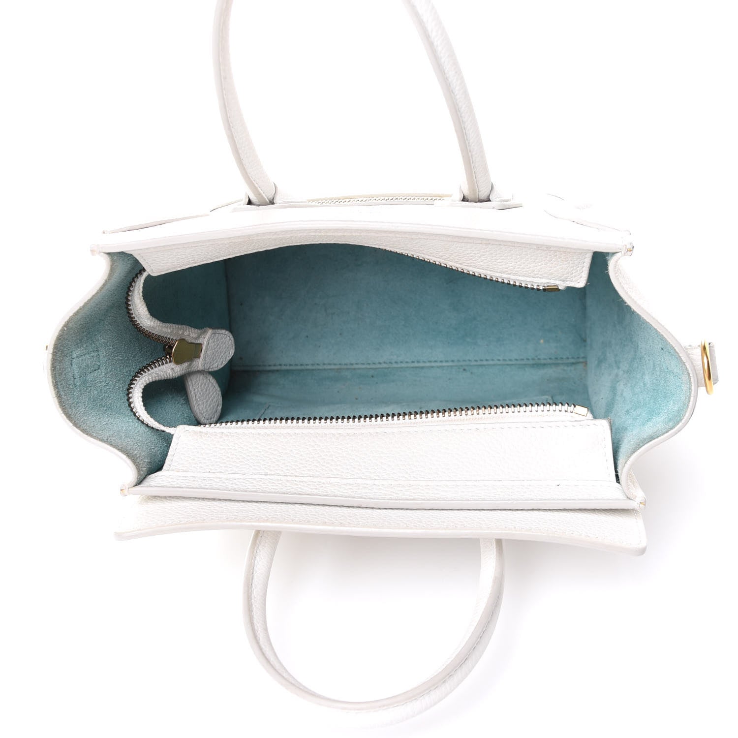 Celine Drummed Calfskin Nano Luggage White 5 of 10