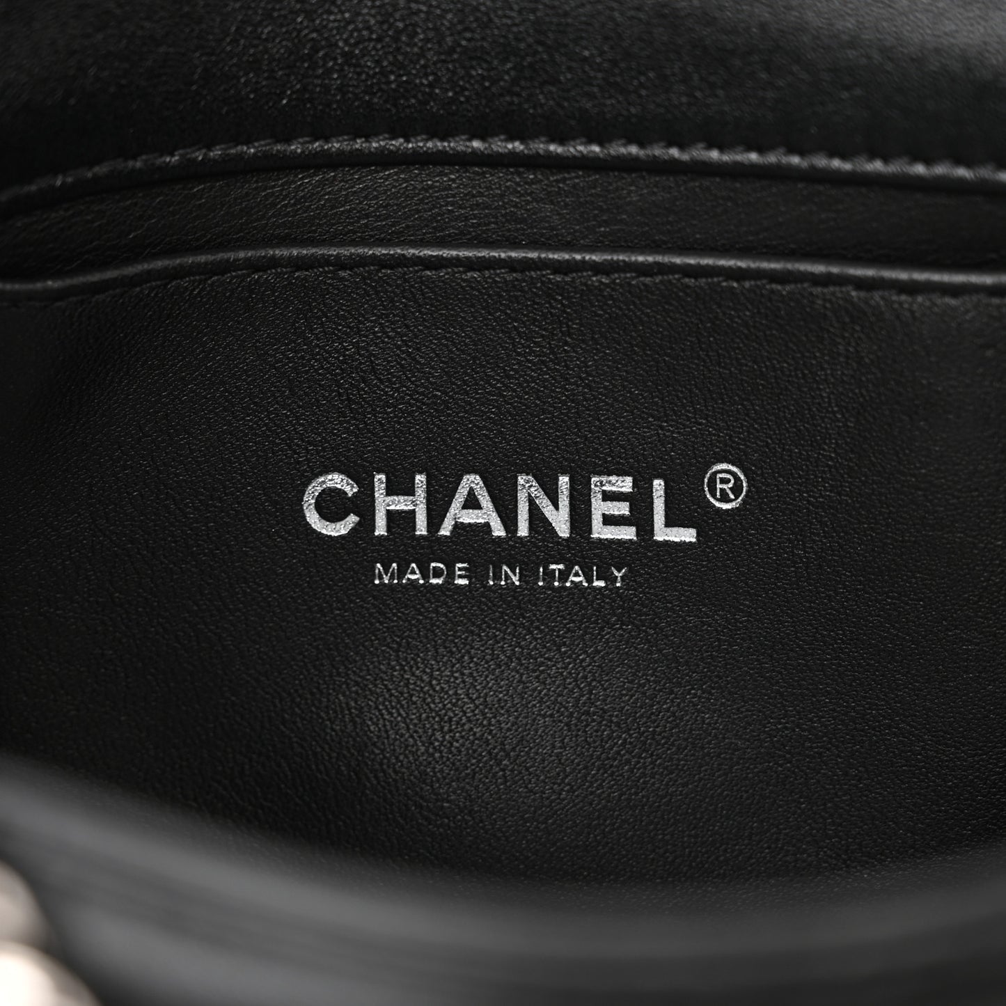 Lambskin Quilted Small Chain Rows Flap Black
