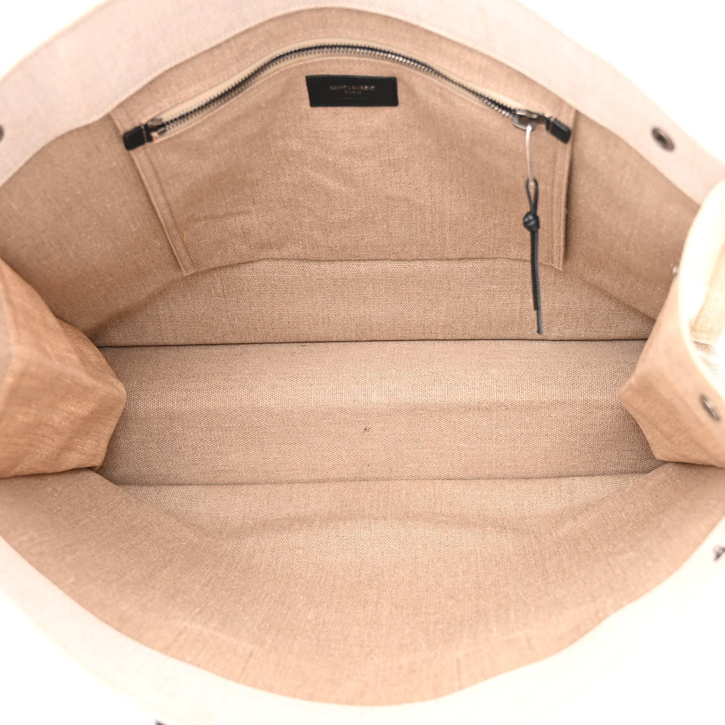 Linen Calfskin Rive Gauche Tote Optic White