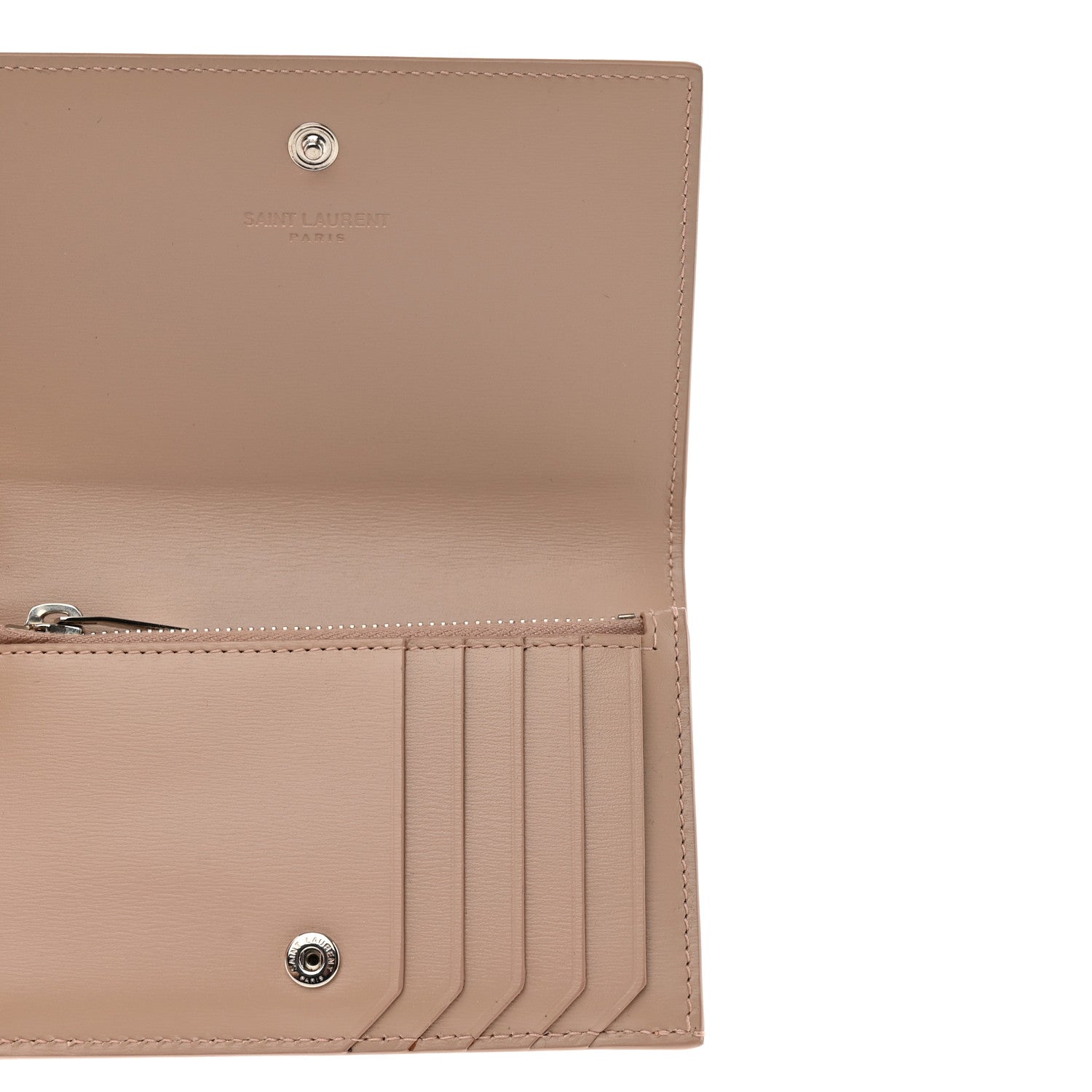 Saint Laurent Calfskin Fragments Flap Wallet Dark Beige 5 of 8