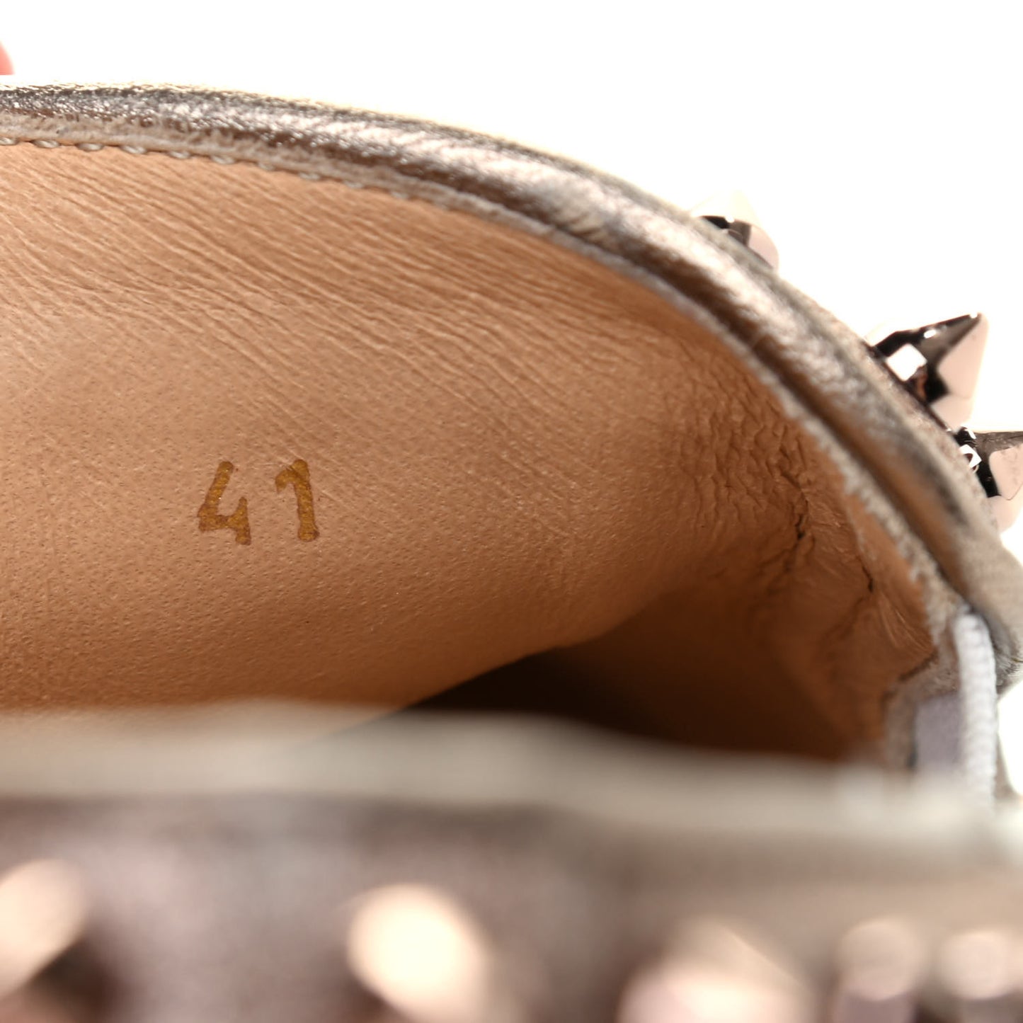Glitter Spikes Womens Roller Boat Flat 41 Bronze