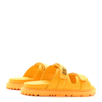 Christian Dior Lambskin Dioract 10mm Slide Sandals 40 Amber Yellow 4 of 11