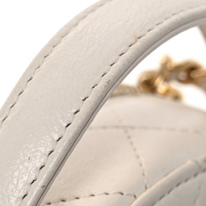 Chanel Lambskin Quilted Mini Chic Riviera Top Handle Vanity Case White 11 of 15