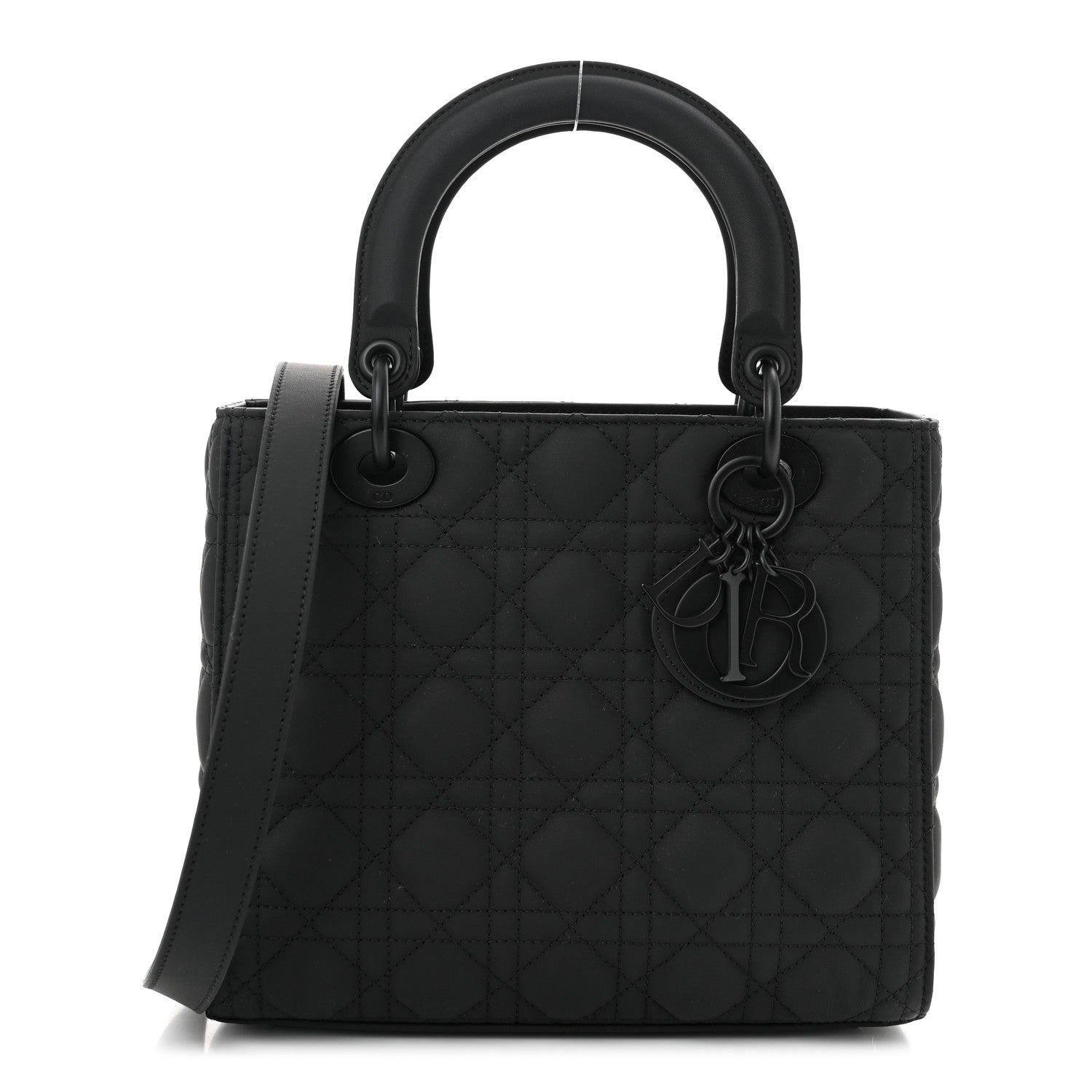 Christian Dior Ultra Matte Calfskin Cannage Medium Lady Dior Black 1 of 11