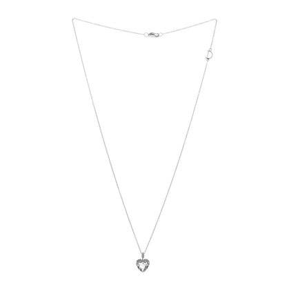 Damiani 18K White Gold Diamond Rose Quartz Heart Pendant Necklace 3 of 5