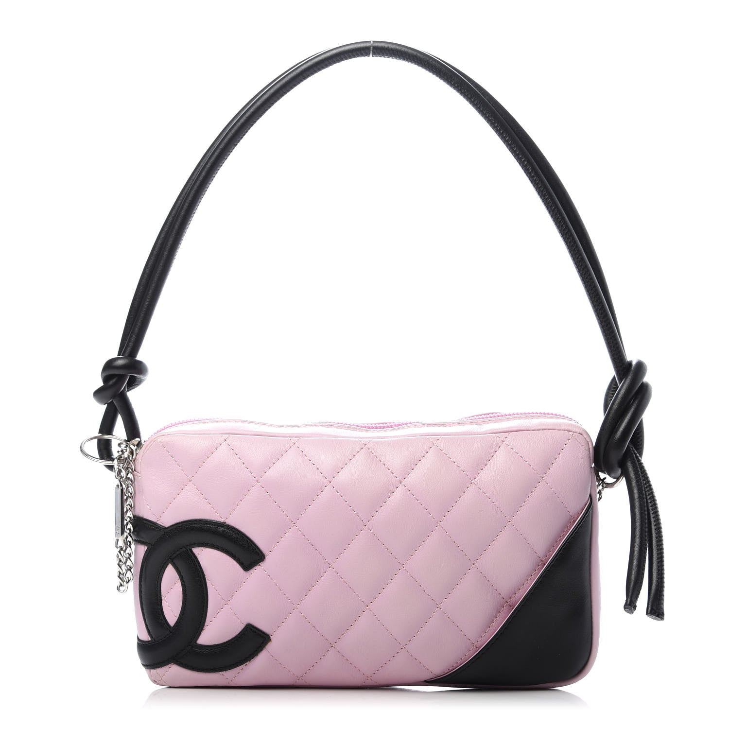 Chanel Calfskin Quilted Cambon Pochette Pink Black 1 of 10