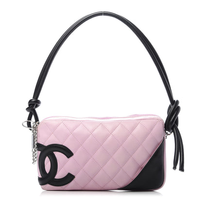 Chanel Calfskin Quilted Cambon Pochette Pink Black 1 of 10