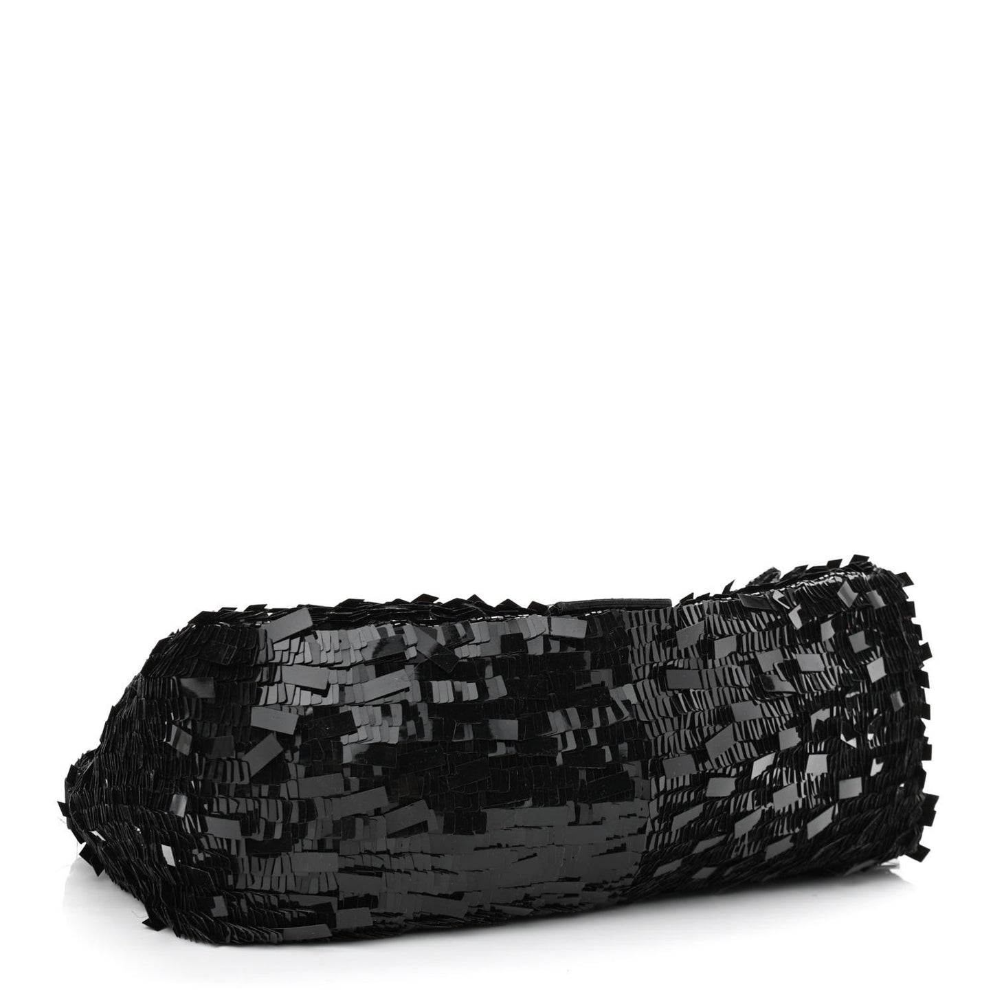 Sequin Paillettes Snakeskin Baguette Black