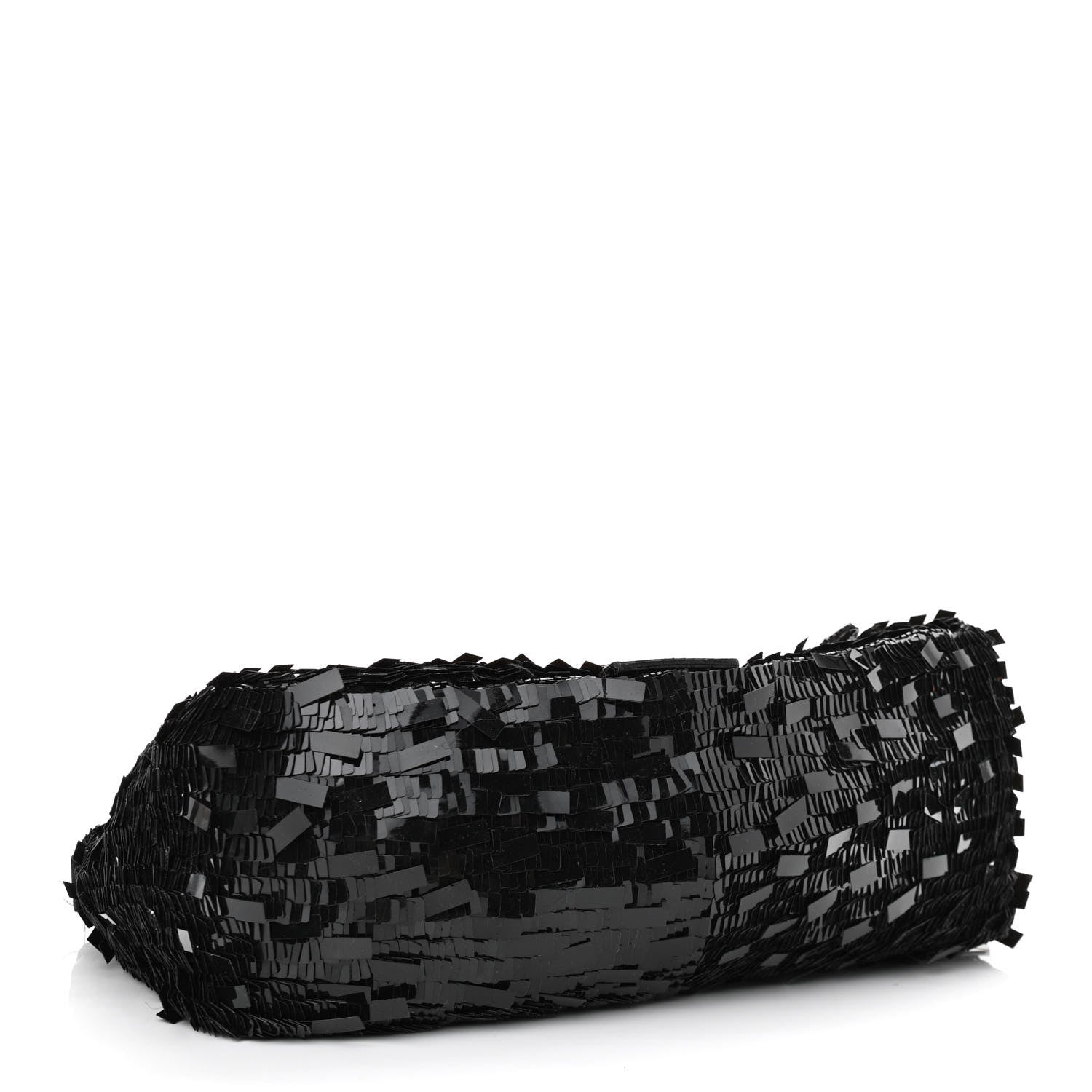 Fendi Sequin Paillettes Snakeskin Baguette Black 4 of 11