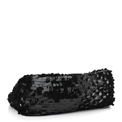 Fendi Sequin Paillettes Snakeskin Baguette Black 4 of 11