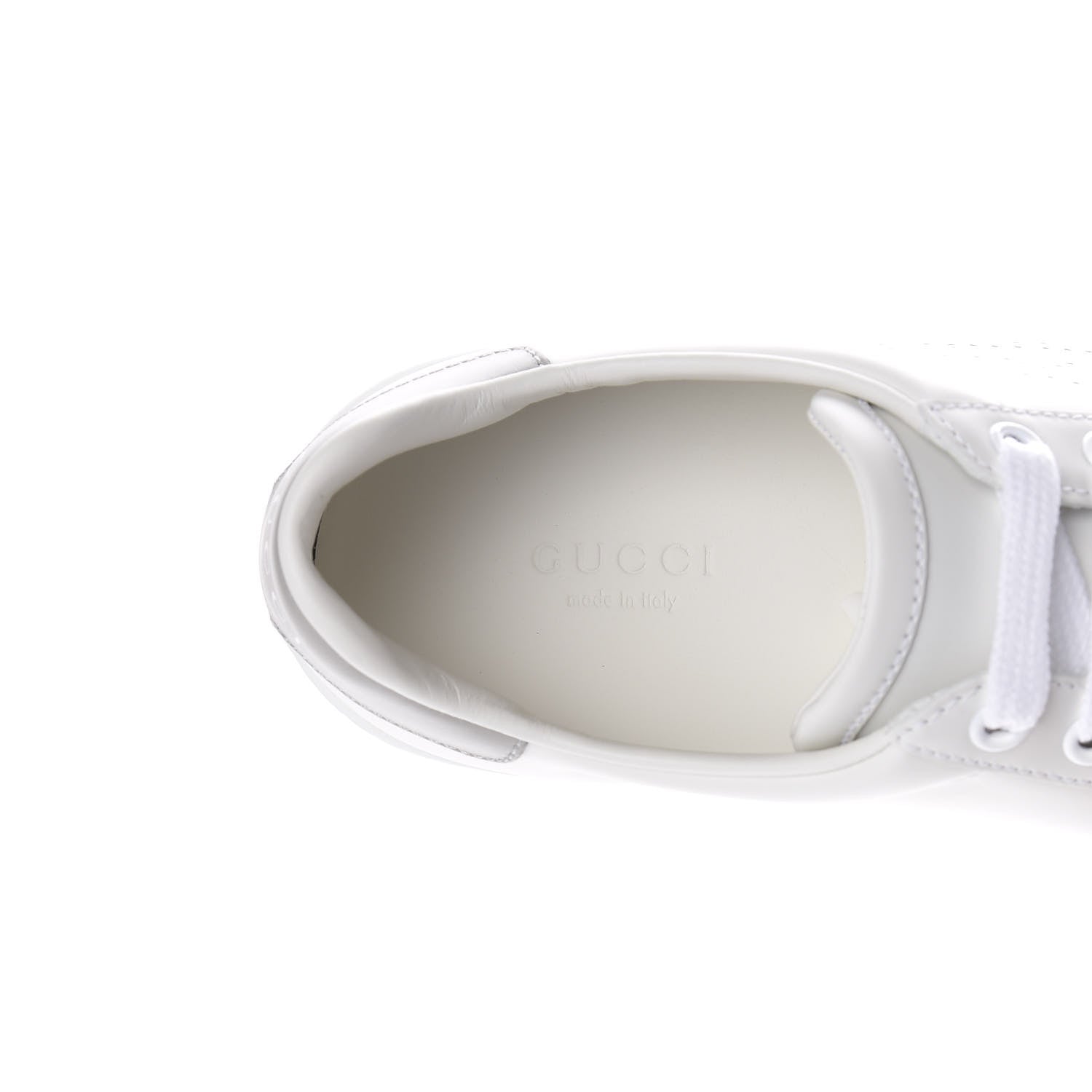 Gucci Calfskin Interlocking G Perforated Womens Ace Sneakers 36.5 White Grey Sky 7 of 10