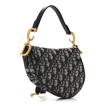 Christian Dior Oblique Mini Saddle Bag Blue 3 of 10