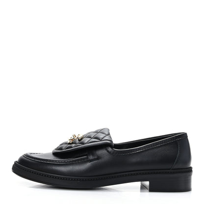 Chanel Lambskin Quilted CC Turnlock Loafers 41 Black 1 of 8