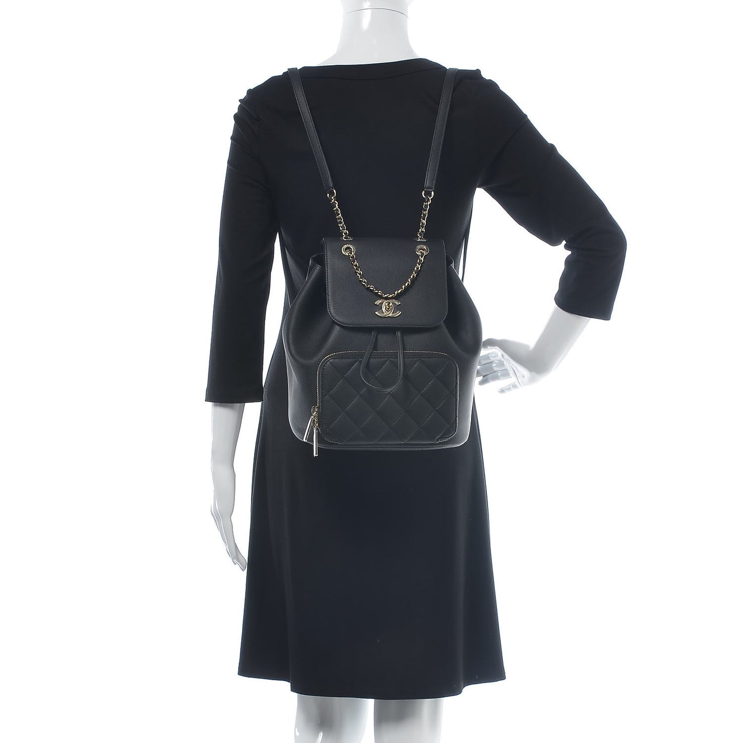 Caviar Quilted Business Affinity Backpack Black