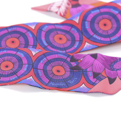Hermes Silk The Savana Dance Twilly Capucine Violet Bleu 4 of 5