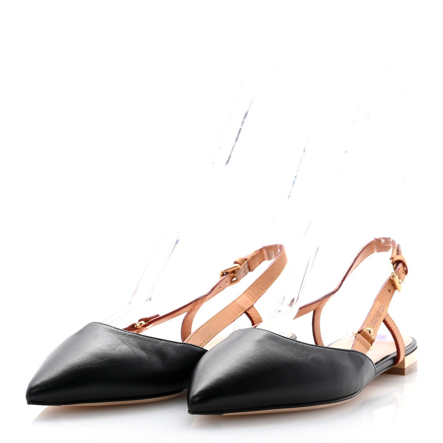 Louis Vuitton Calfskin Blossom Slingback Flat Ballerina 37 Black 3 of 9
