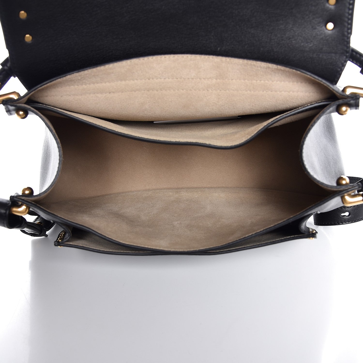 Chloe Calfskin Studded Medium Hudson Double Carry Shoulder Bag Black 5 of 6