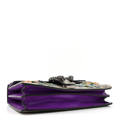 Gucci GG Supreme Monogram Snakeskin Bat Embroidered Small Dionysus Shoulder Bag Purple 4 of 14