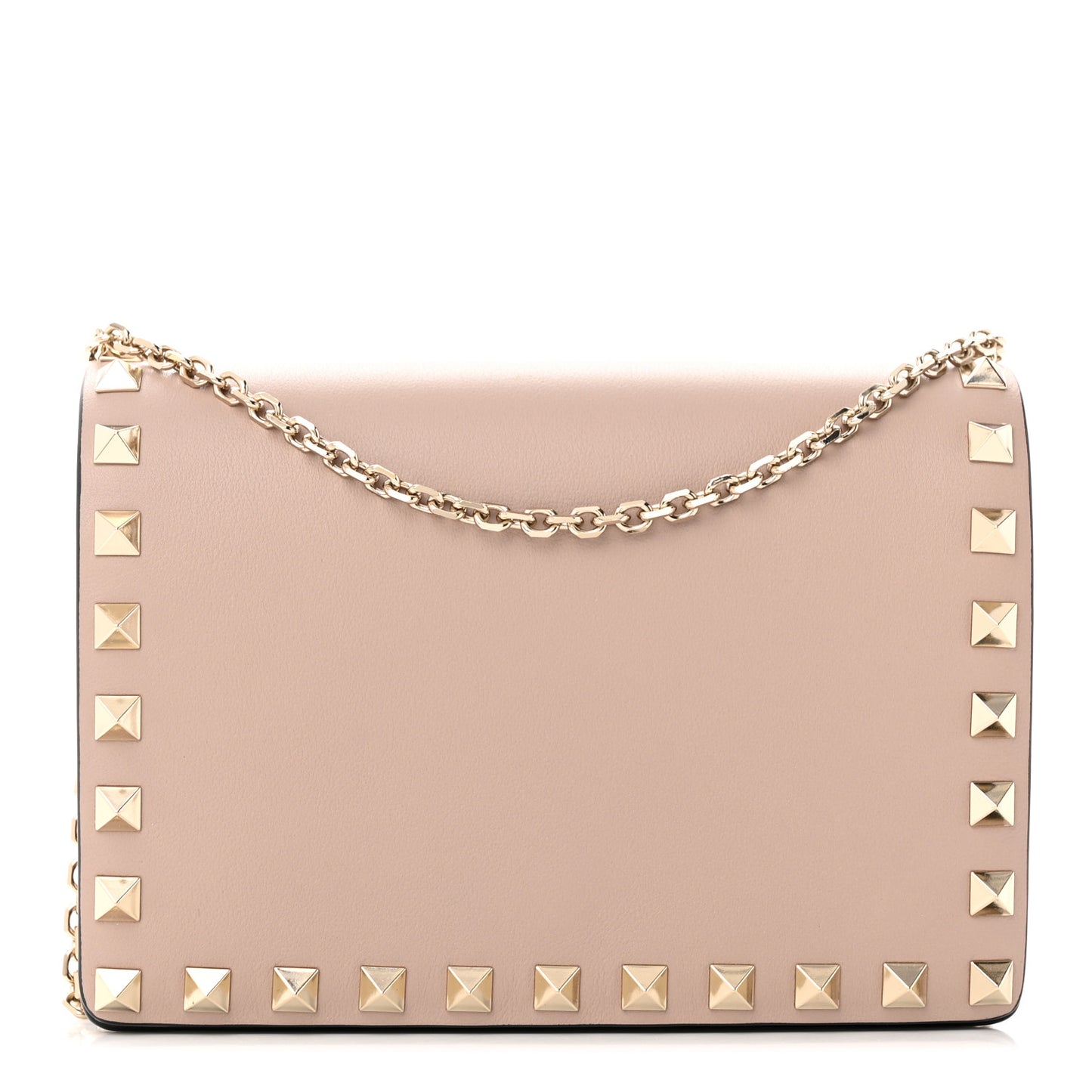 Calfskin Rockstud Chain Pouch Poudre