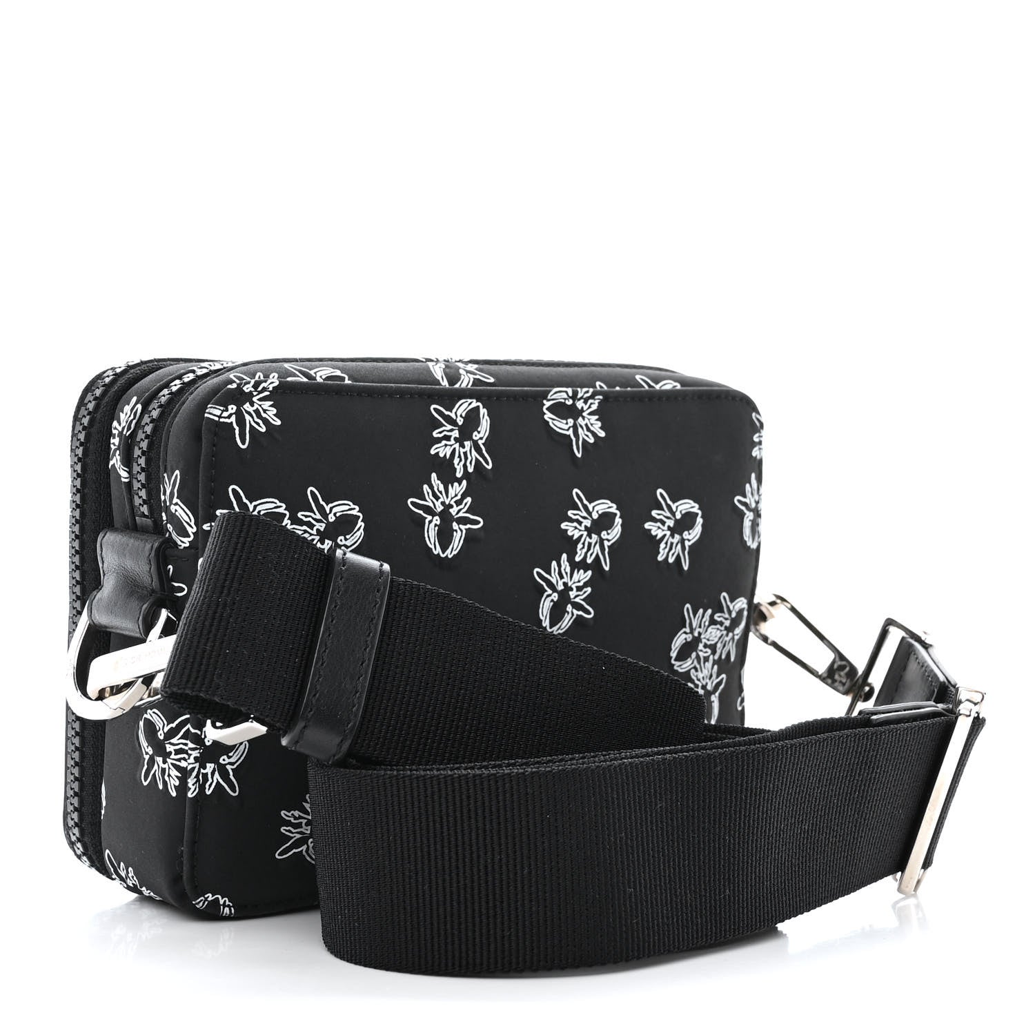 Christian Dior Calfskin Double Zip Crossbody Black White 3 of 13