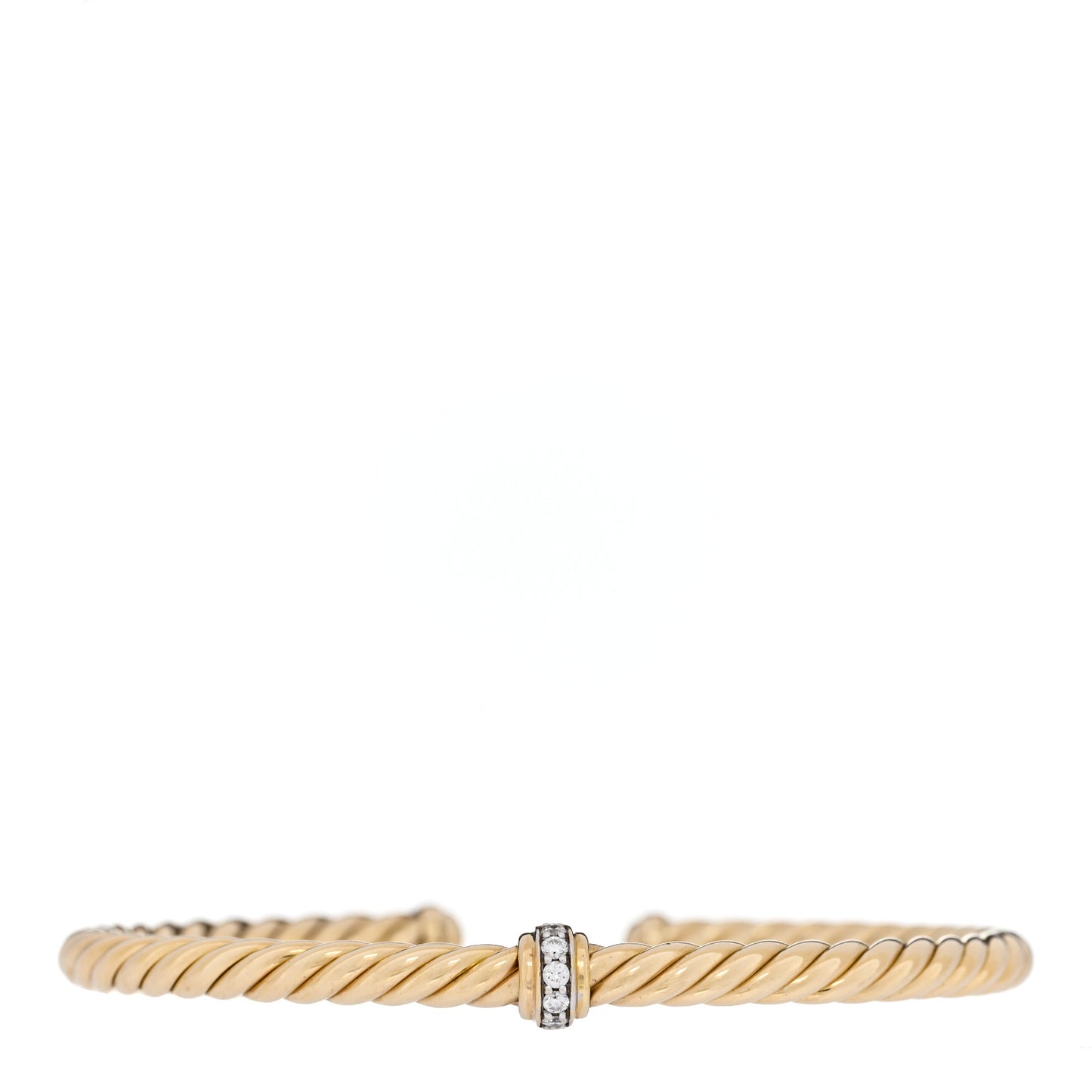 18K Yellow Gold Diamond 4mm Cablespira Single Station Bracelet