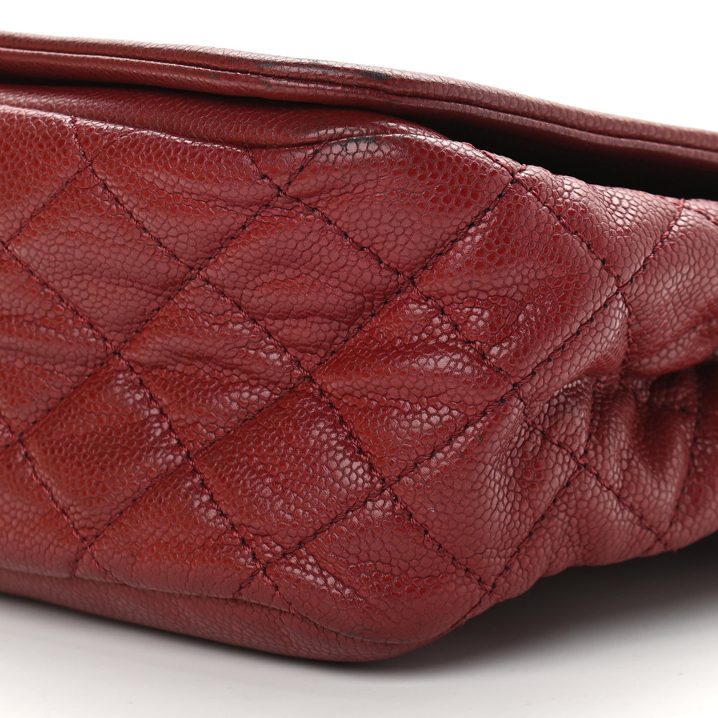 Caviar Large Timeless CC Flap Dark Red