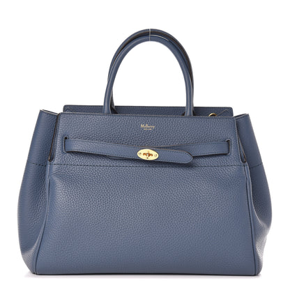 Mulberry Classic Grain Calfskin Belted Bayswater Tote Blue 1 of 10