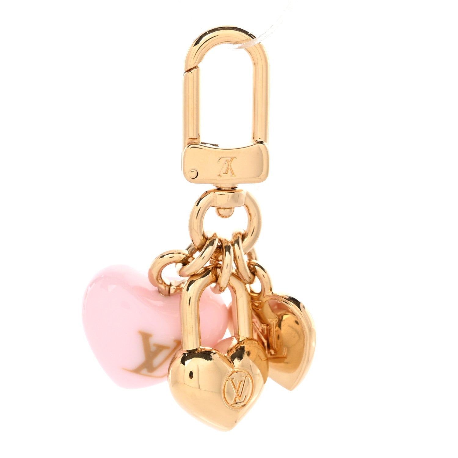 Louis Vuitton Micro Charms LV Heart Bag Charm Key Holder Gold 1 of 3
