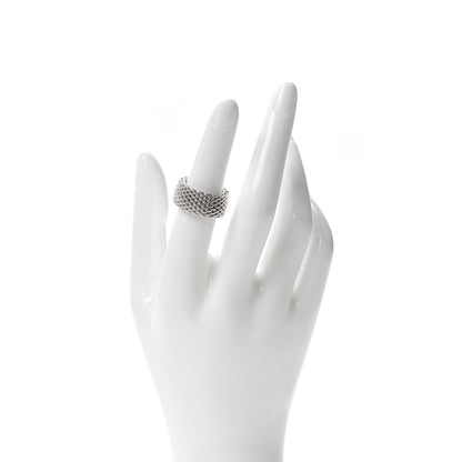 Tiffany Sterling Silver Mesh Somerset Ring 50 5.5 2 of 4