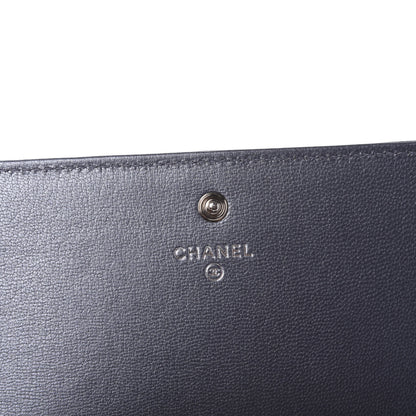 Chanel Calfskin Quilted Large Diamond CC Flap Wallet Dark Silver 8 of 11