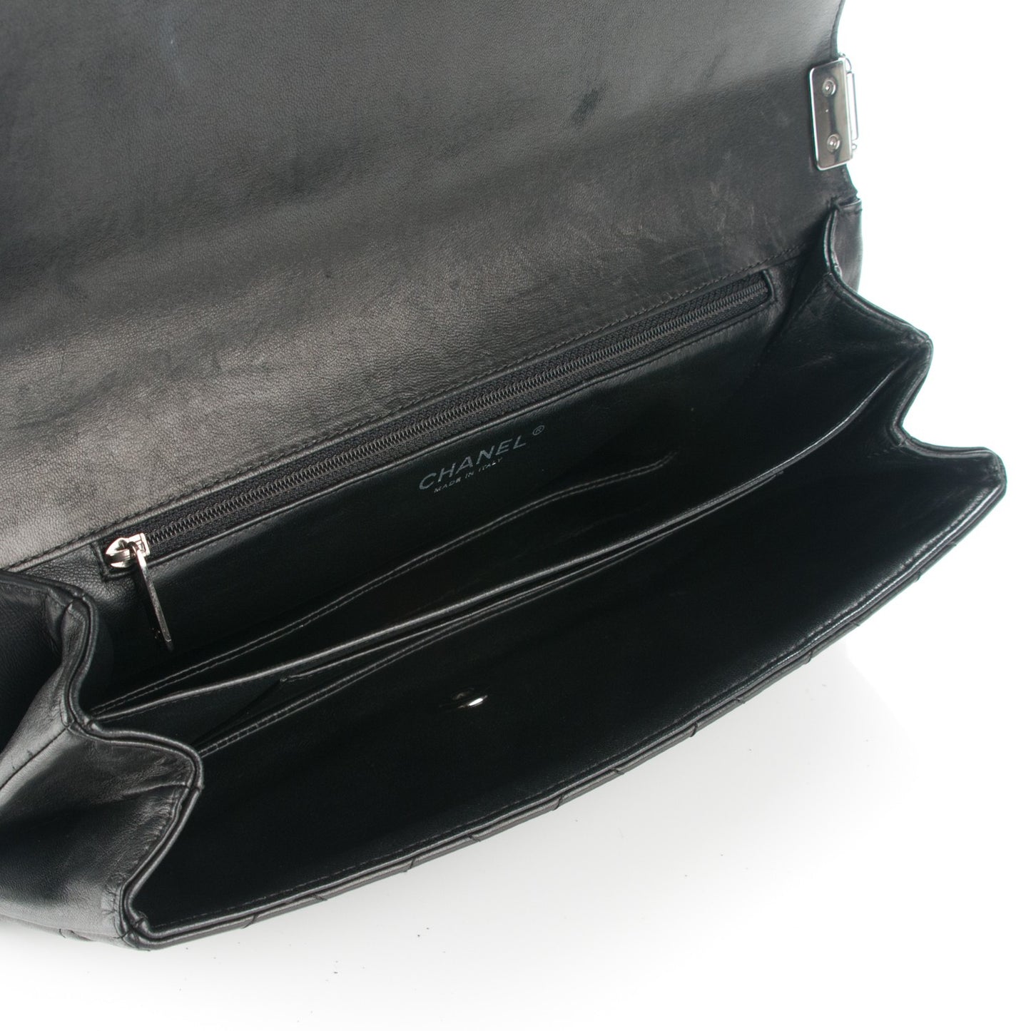 Lambskin Quilted Soft Boy Flap Black