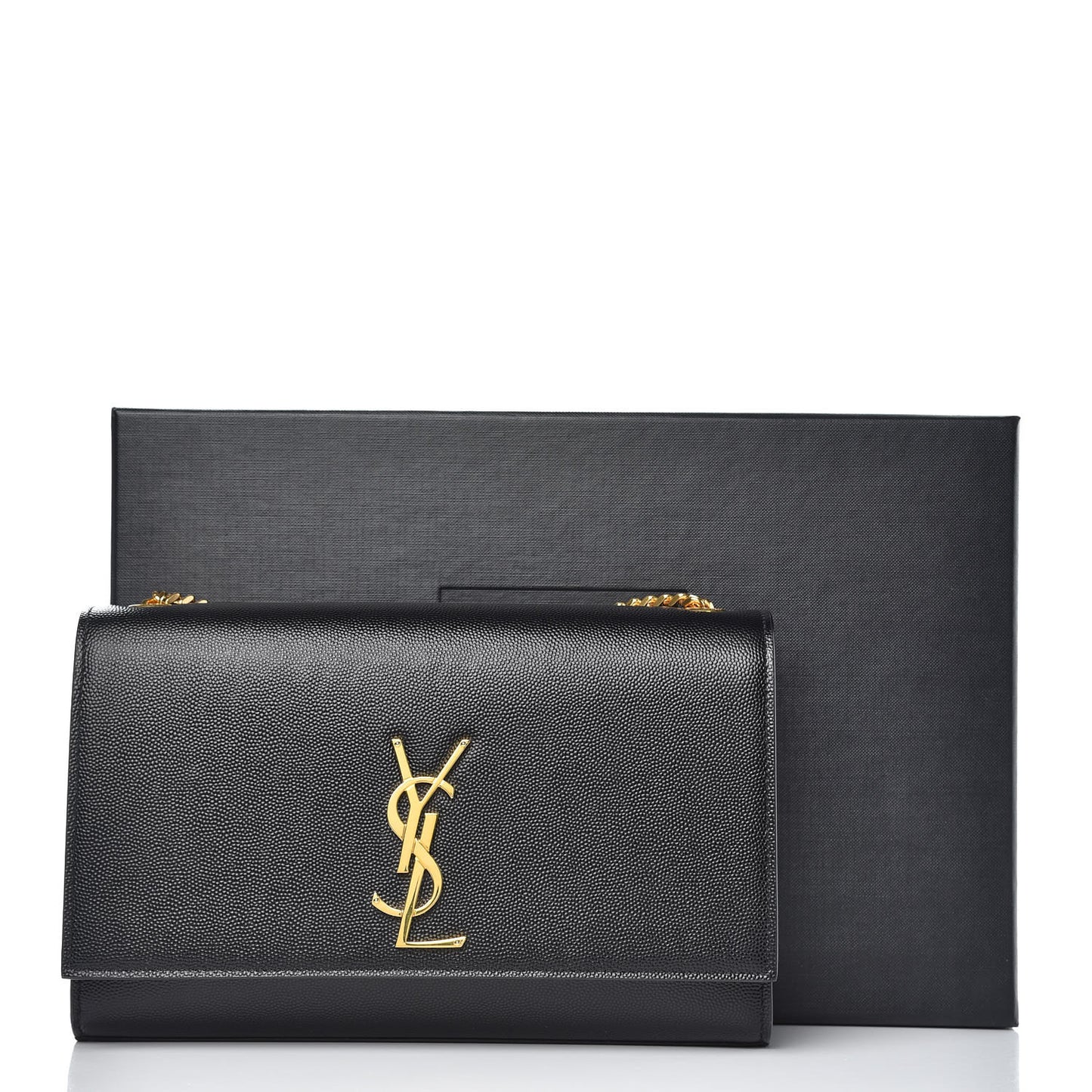 Grain De Poudre Medium Classic Monogram Kate Satchel Black