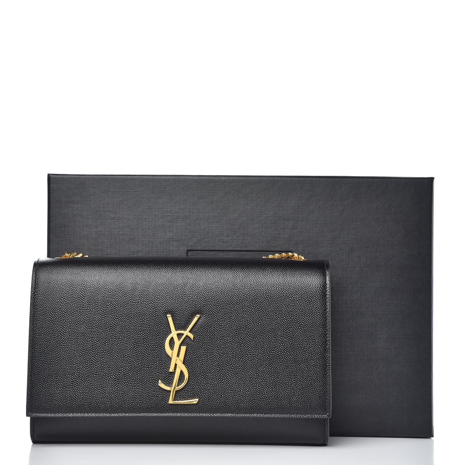 Saint Laurent Grain De Poudre Medium Classic Monogram Kate Satchel Black 8 of 8