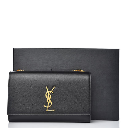Saint Laurent Grain De Poudre Medium Classic Monogram Kate Satchel Black 8 of 8